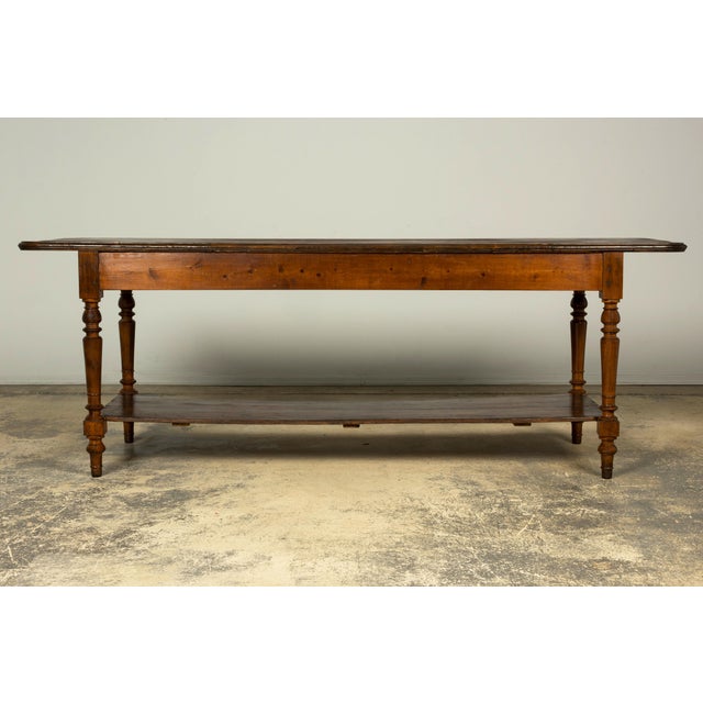 Late 19th Century French Provincial Pine Draper’s Table or Kitchen Island For Sale - Image 18 of 18