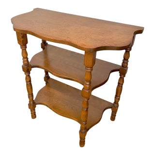 1950s American Mahogany Wood 3 Tier Side Table For Sale