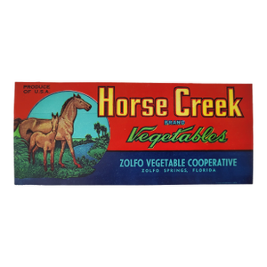1940s Horse Creek Brand Vegetables Crate Label
