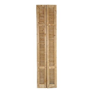 Antique French Bleached Wood Shutter Pair For Sale