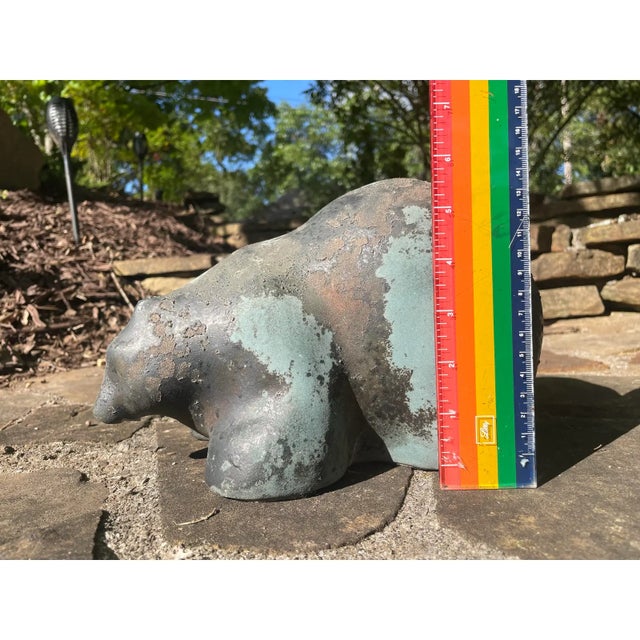 1970s Tony Evans Evans Studio Raku Ceramic Pottery Bear Sculpture For Sale - Image 5 of 12