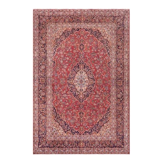 Art Nouveau Persian Red/Purple Wool Rug - 8'0'' X 11'7'' For Sale
