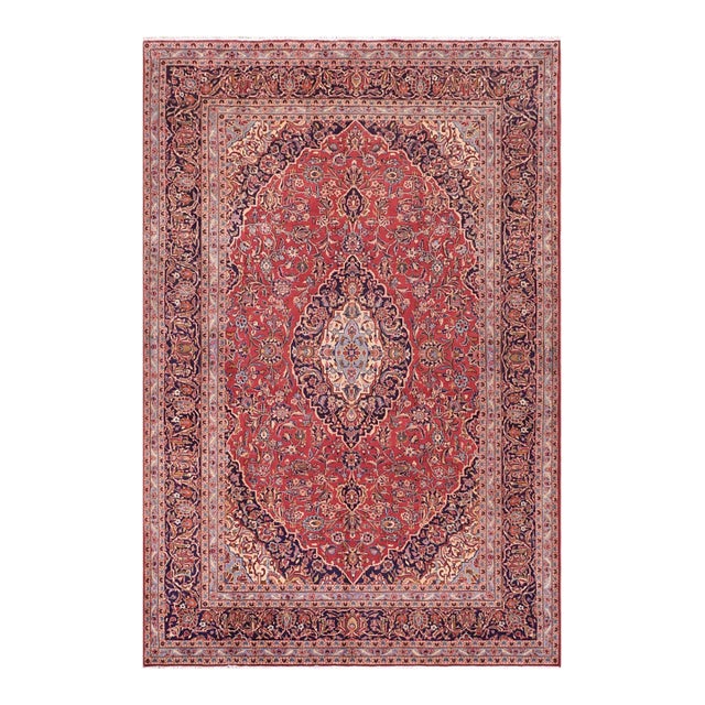 Art Nouveau Persian Red/Purple Wool Rug - 8'0'' X 11'7'' For Sale