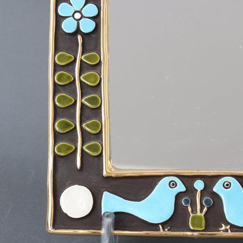 Vintage Ceramic Wall Mirror by Mithé Espelt, 1970s For Sale - Image 11 of 18