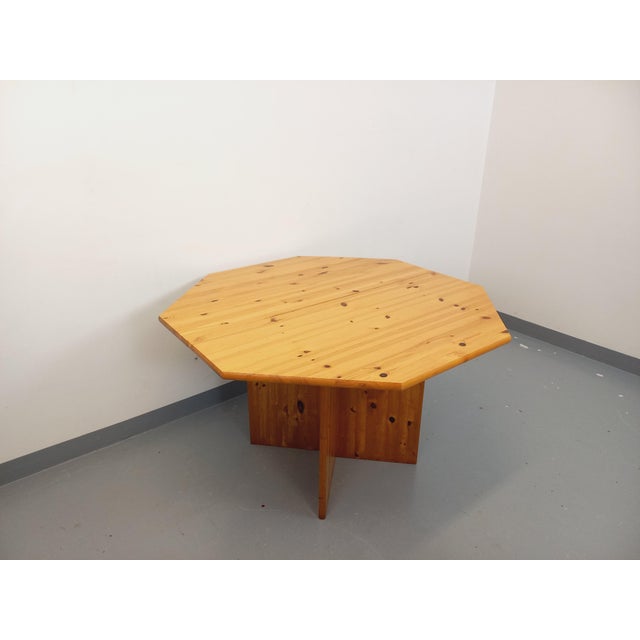 Vintage Octagonal Pine Dining Table with Extension, 1970s For Sale - Image 12 of 18