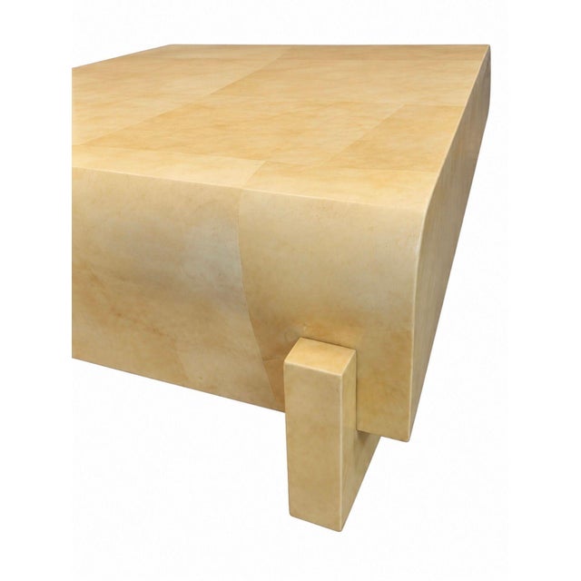 Light Yellow Enrique Garcel for Jimeco Goatskin Coffee Table, Colombia 1970 For Sale - Image 8 of 9