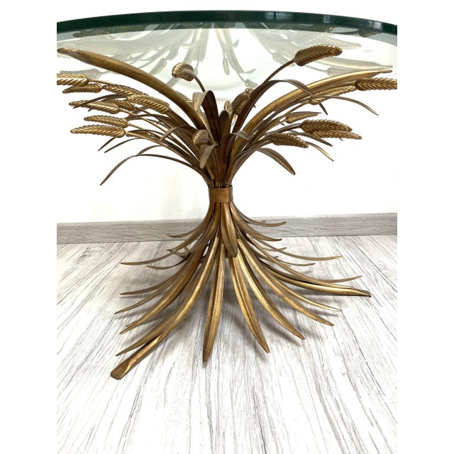 Old Gold Florentine Wrought Iron Ears Cofee Table For Sale - Image 4 of 7