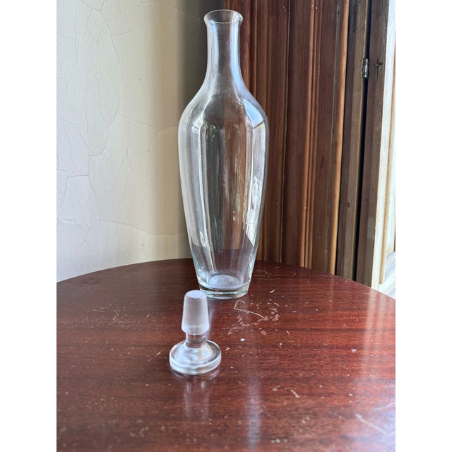Mid-Century Modern Mid 20th Century Mid-Century Modern Hand Blown Glass Decanter With Ground Stopper For Sale - Image 3 of 8