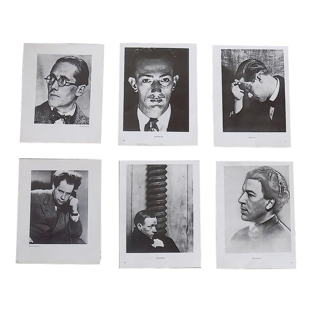 Vintage Man Ray 20th C. Photographic Prints of World Famous Giants of Literature and Art - Set of 6 For Sale