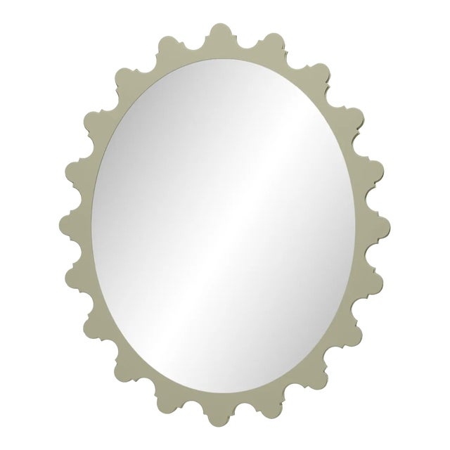 Fleur Home Garden District Magazine Oval Mirror in Cooking Apple Green, 22x27 For Sale