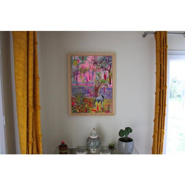 Contemporary Linda Clerget, Rollers and Palm Trees, Acrylic on Canvas For Sale - Image 3 of 5