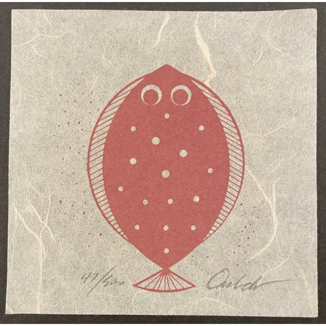 1970s James Francis Omohundro (1938-2016) fish miniature serigraph, pencil signed and numbered 47 of 500. This is on thin...