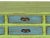 Chartreuse Distressed Lime Green 6 Blue Drawers Open Pedestal Sideboard Console Cabinet For Sale - Image 8 of 10