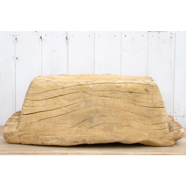 Tan Chunky Oxidized Wood Trough Planter For Sale - Image 8 of 10