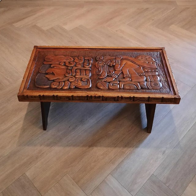 Central American Handcrafted Wooden Coffee Table, 1960s For Sale - Image 11 of 11