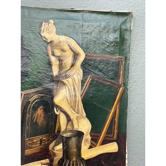 Vintage Original Still Life Oil Painting on Canvas For Sale - Image 4 of 12