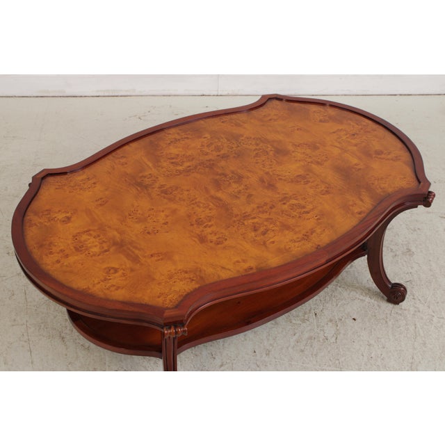 Wood Gorgeous Burl Wood 2 Tier Coffee Table For Sale - Image 7 of 16