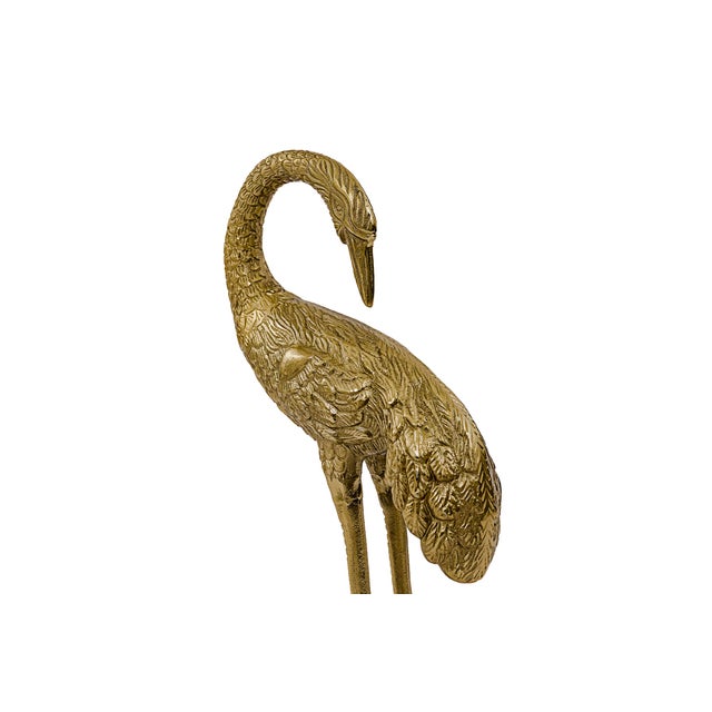 Vintage 24" Bronze & Brass Casted Mid-Century Chinoiserie Cranes For Sale - Image 12 of 12