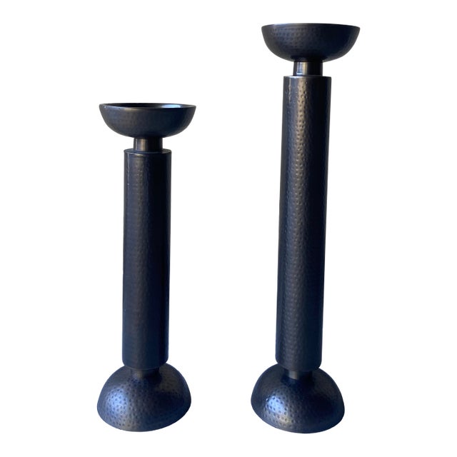 Global Views Bronze Temple Candle Holder For Sale