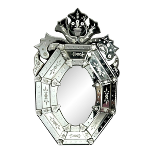 Vintage Venetian Etched Octagonal Mirror