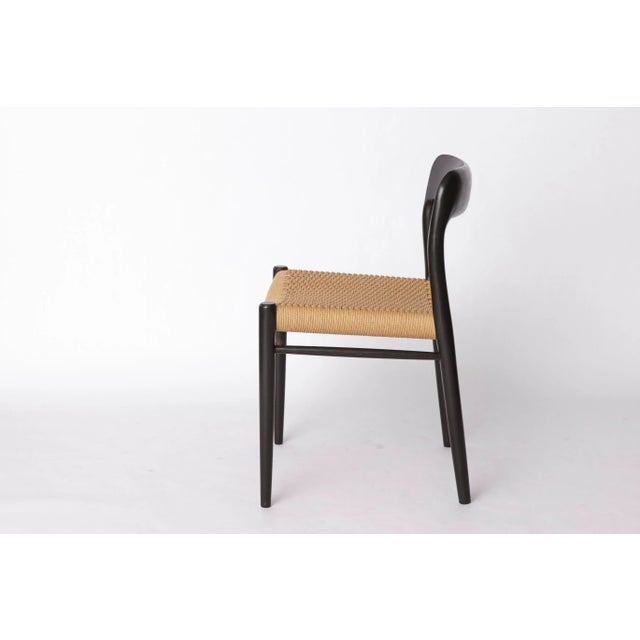 Mid-Century Modern Model 56 Armchair and 75 Side Chairs by Niels Otto (N. O.) Møller for J. L. Møllers, Denmark, 1950s, Set of 3 For Sale - Image 12 of 17