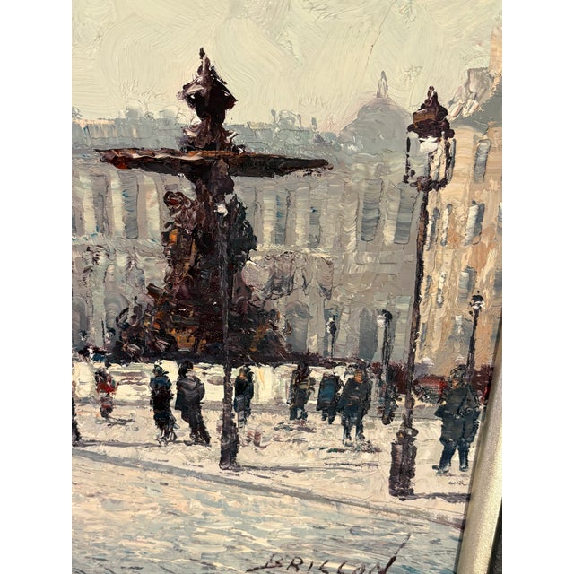 Post Impressionist Mid 20th Century Exquisite Marcel Brisson Place De La Concorde, Paris, Street Scene Framed Oil Painting For Sale - Image 3 of 8