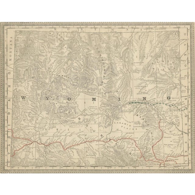 Antique Wyoming Map, 1888 For Sale - Image 3 of 11