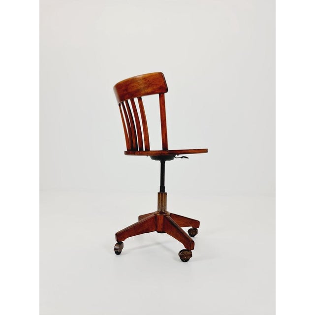 Bauhaus Swivel Office Chair in Wood by Der Ferderdreh, 1930s For Sale - Image 5 of 11