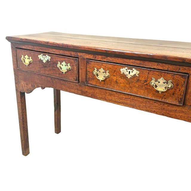 Brown Small Antique English Oak Dresser Base, 1750 For Sale - Image 8 of 11