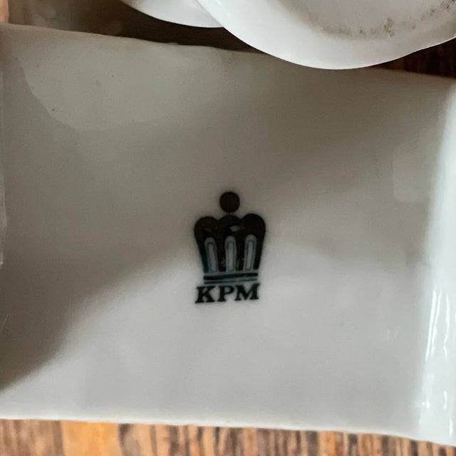 Vintage Ceramic KPM Figure of an Asian Man on a Bench With Hand Fan For Sale In Baltimore - Image 6 of 7