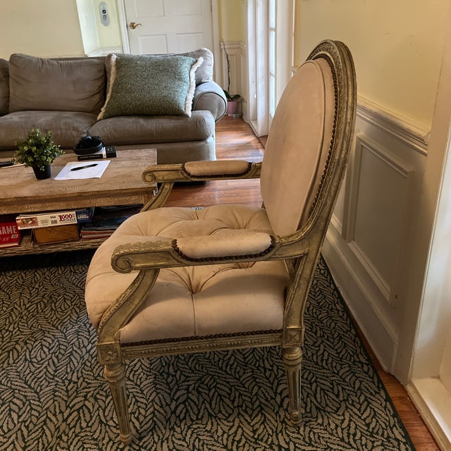 Louis XVI Style Armchair For Sale - Image 4 of 12
