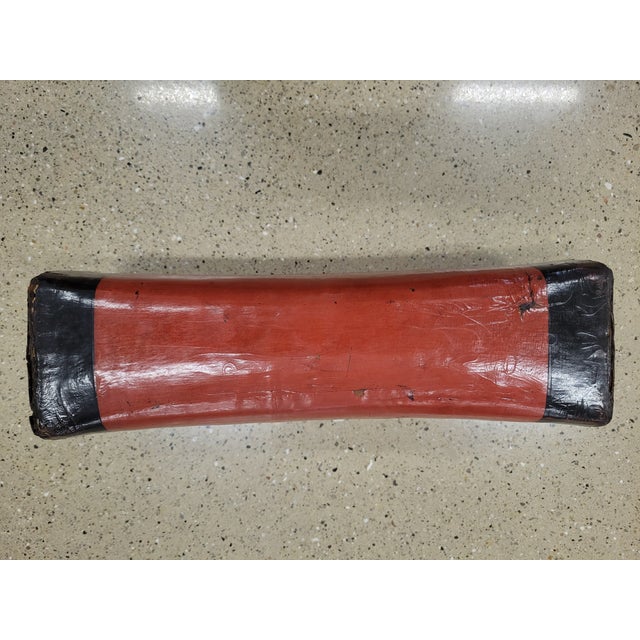 Late 19th Century 19th Century Chinese Lacquered Leather Opium Pillow / Headrest For Sale - Image 5 of 6