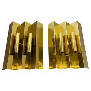 German Wall Light in Brass from WKR Leuchten, 1970s, Set of 2 For Sale