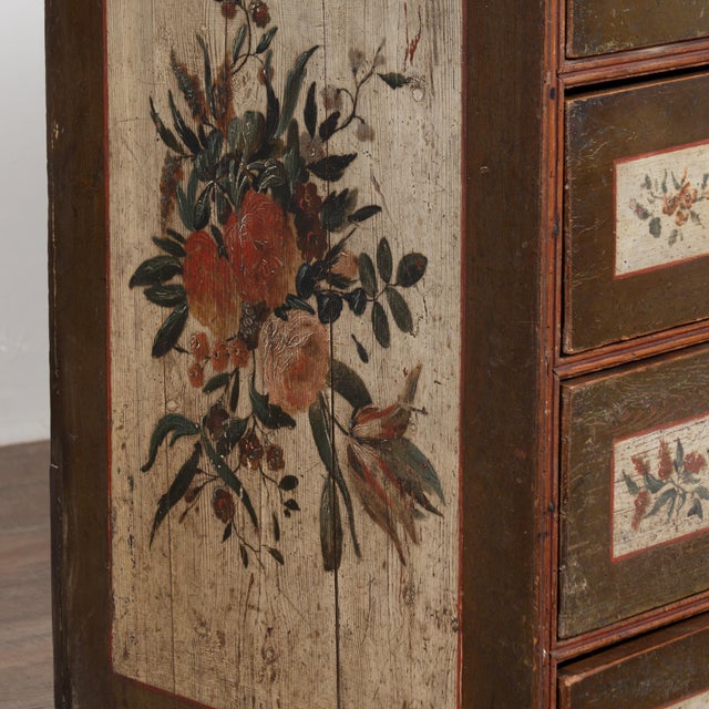 Early 19th Century Original Painted Danish Chest of Four Drawers For Sale - Image 13 of 17