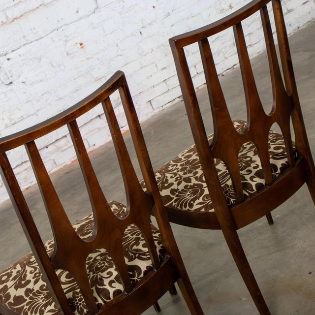 1962-1970 Mid Century Modern Broyhill Brasilia Walnut Dining or Side Chairs a Pair For Sale - Image 11 of 17