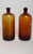Art Deco Set of Two Vintage Amber Glass Apothecary Bottles by Owens-Illinois Glass Co. For Sale - Image 3 of 18