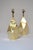 Pair of faceted, polygonal/geometric solid brass lamps (ca. 1960s, USA). Unique, luxurious set in newly polished...