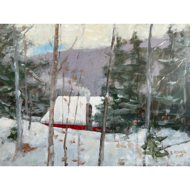 A snow-scape in the heart of Vermont. Loose brushwork and a limited palette add to the changing of the season, fall to...