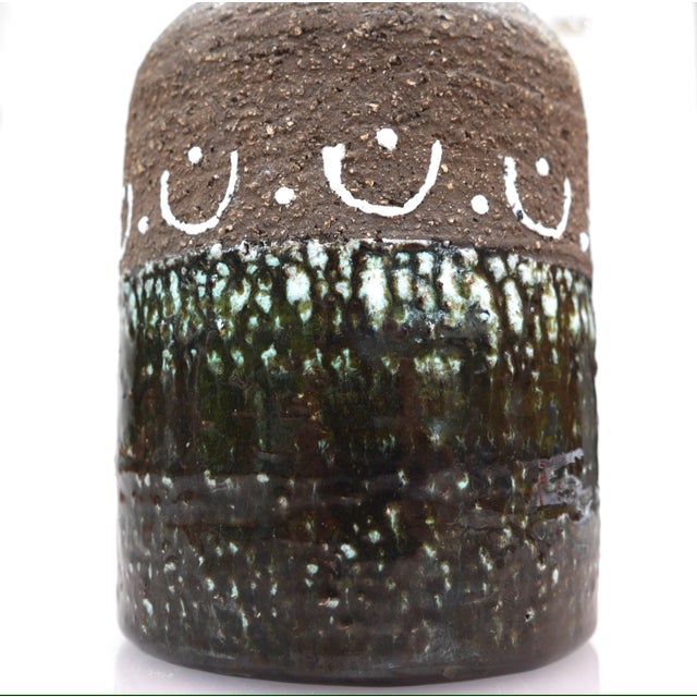 Scandinavian Mid-Century Modern Brutalist Pottery Vases by Hellström for Nittsjö, Sweden, Set of 2 For Sale - Image 5 of 11