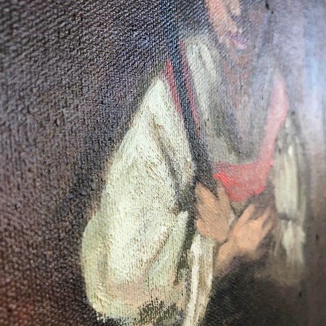 Wood Mid 20th C. Impressionist Oil on Canvas Painting of Girl in Folk Attire, Framed & Signed For Sale - Image 7 of 9