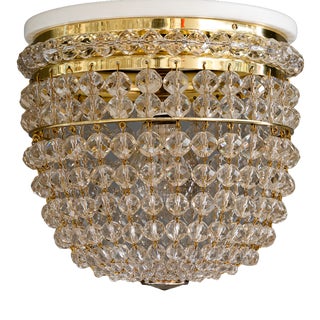 Art Deco Ceiling Lamp with Cut Glass, Vienna, 1920s For Sale