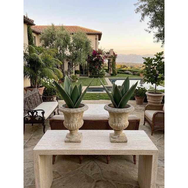 Metal Pair of Hand-Painted Metal Agave Sculptures For Sale - Image 7 of 11