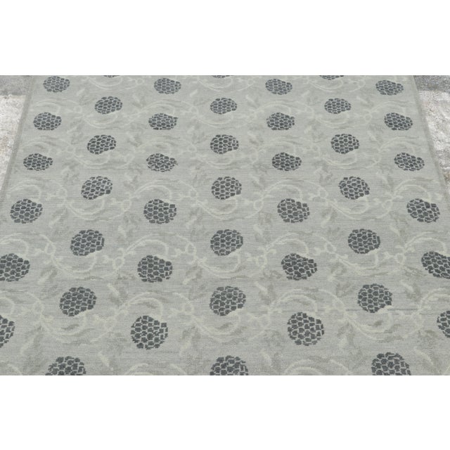 Rug & Kilim Contemporary Block Print Floral Wool Runner by Rug & Kilim, India For Sale - Image 4 of 9