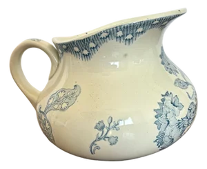 Antique French Floral Pitcher by KG Luneville, 1890s