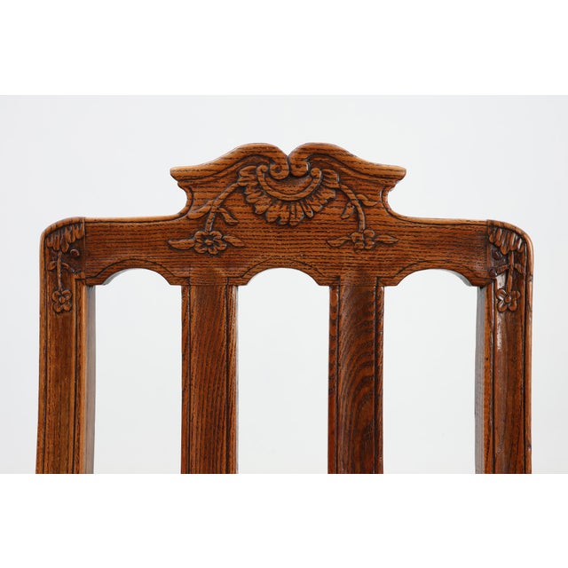Antique Carved Oak Side Chair, France For Sale - Image 13 of 17