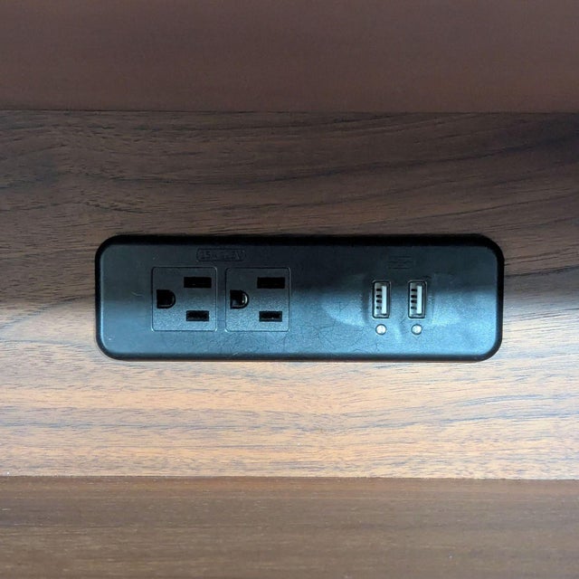Crate & Barrel Tate Mid-Century Modern Two Drawer Nightstand With Charging Station For Sale In San Francisco - Image 6 of 8