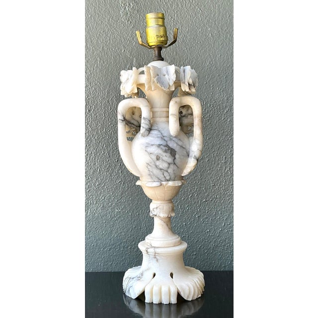 Vintage Carved Alabaster Lamp For Sale - Image 12 of 18