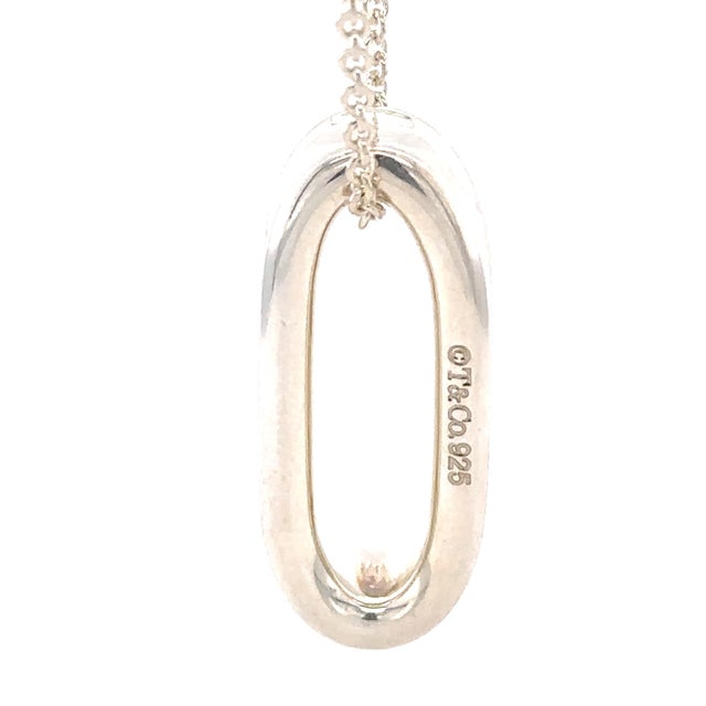 2020s Tiffany & Co. Sterling Silver 1837 Oval Loop Pendant Necklace 13.21g For Sale - Image 5 of 8