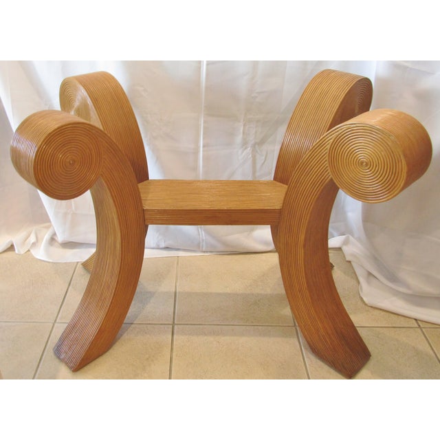 1970s 1970s Pencil Reed Glass Top Dining Table in the Style of Gabriella Crespi Boho Chic For Sale - Image 5 of 12