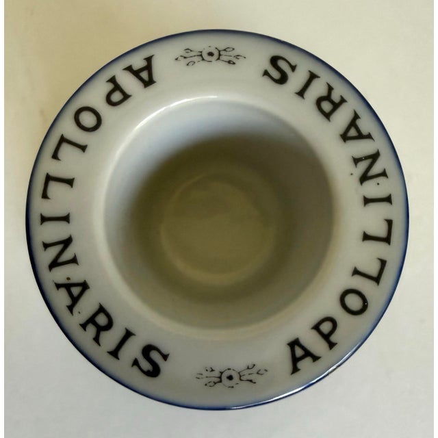 Art Nouveau Antique Apollinaris Porcelain Advertising Match Striker & Holder For Sale - Image 3 of 8